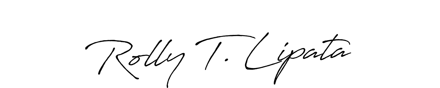 Also we have Rolly T. Lipata name is the best signature style. Create professional handwritten signature collection using Antro_Vectra_Bolder autograph style. Rolly T. Lipata signature style 7 images and pictures png