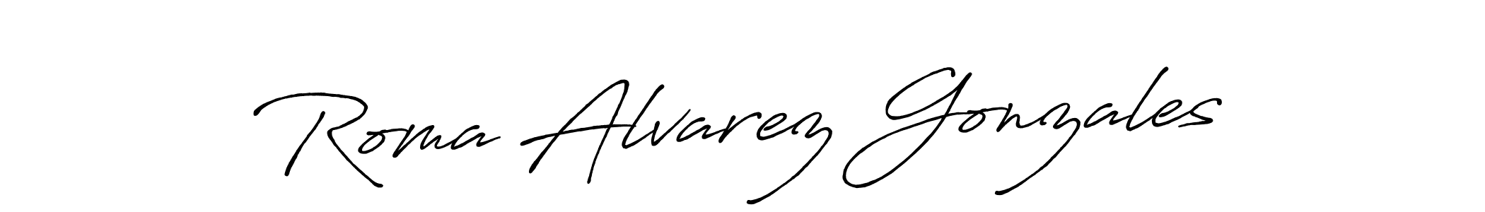 Also You can easily find your signature by using the search form. We will create Roma Alvarez Gonzales name handwritten signature images for you free of cost using Antro_Vectra_Bolder sign style. Roma Alvarez Gonzales signature style 7 images and pictures png