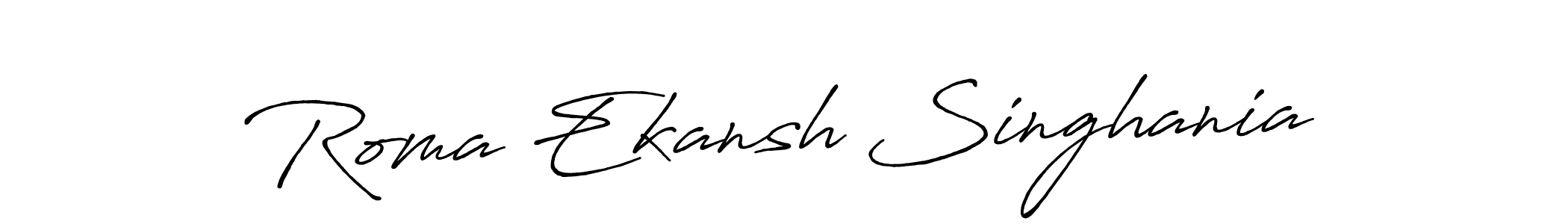 if you are searching for the best signature style for your name Roma Ekansh Singhania. so please give up your signature search. here we have designed multiple signature styles  using Antro_Vectra_Bolder. Roma Ekansh Singhania signature style 7 images and pictures png