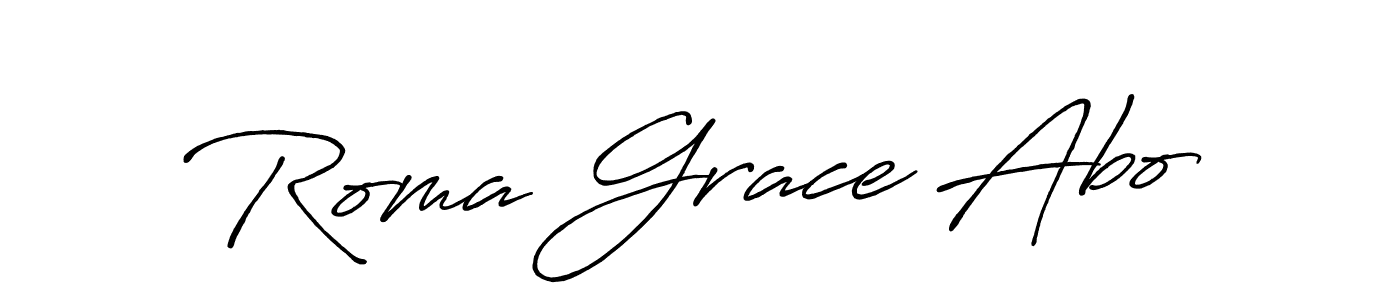 Design your own signature with our free online signature maker. With this signature software, you can create a handwritten (Antro_Vectra_Bolder) signature for name Roma Grace Abo. Roma Grace Abo signature style 7 images and pictures png