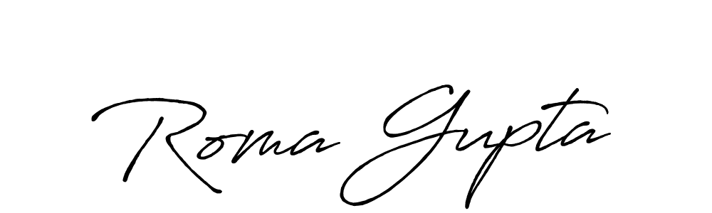 Use a signature maker to create a handwritten signature online. With this signature software, you can design (Antro_Vectra_Bolder) your own signature for name Roma Gupta. Roma Gupta signature style 7 images and pictures png