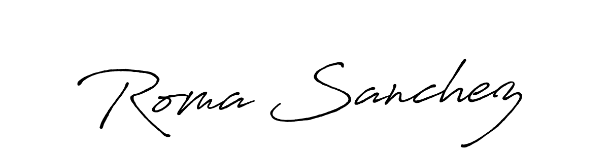 Make a beautiful signature design for name Roma Sanchez. With this signature (Antro_Vectra_Bolder) style, you can create a handwritten signature for free. Roma Sanchez signature style 7 images and pictures png