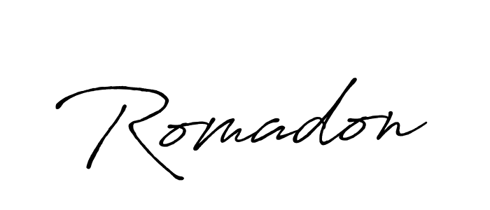 Make a beautiful signature design for name Romadon. Use this online signature maker to create a handwritten signature for free. Romadon signature style 7 images and pictures png