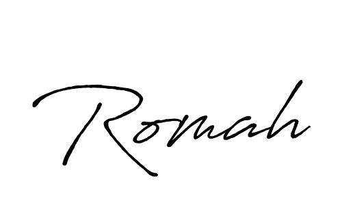 Design your own signature with our free online signature maker. With this signature software, you can create a handwritten (Antro_Vectra_Bolder) signature for name Romah. Romah signature style 7 images and pictures png