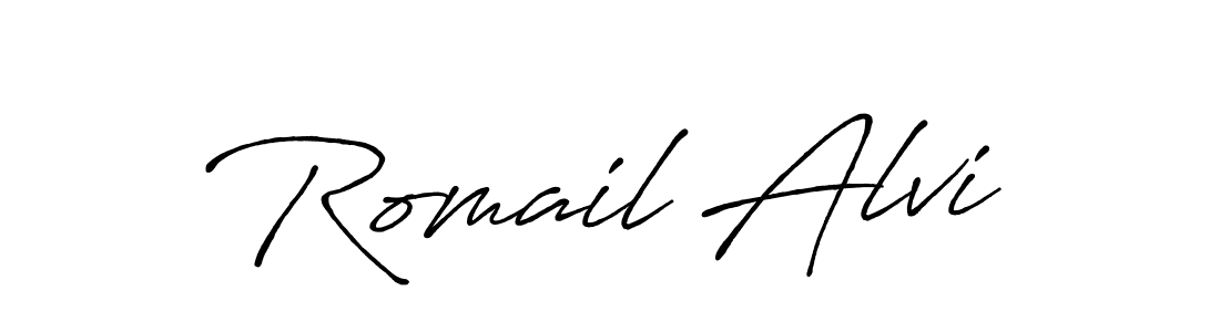 Once you've used our free online signature maker to create your best signature Antro_Vectra_Bolder style, it's time to enjoy all of the benefits that Romail Alvi name signing documents. Romail Alvi signature style 7 images and pictures png