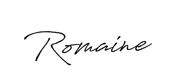 Make a beautiful signature design for name Romaine. With this signature (Antro_Vectra_Bolder) style, you can create a handwritten signature for free. Romaine signature style 7 images and pictures png