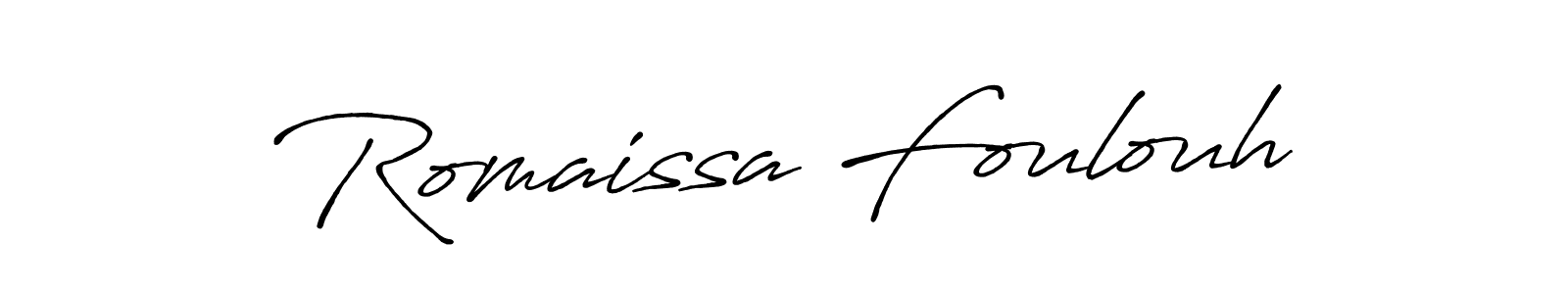 Make a beautiful signature design for name Romaissa Foulouh. Use this online signature maker to create a handwritten signature for free. Romaissa Foulouh signature style 7 images and pictures png
