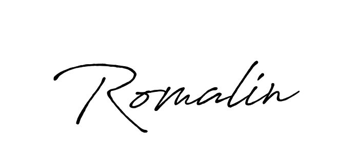 Create a beautiful signature design for name Romalin. With this signature (Antro_Vectra_Bolder) fonts, you can make a handwritten signature for free. Romalin signature style 7 images and pictures png