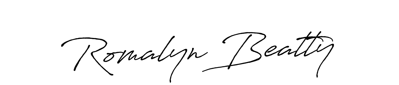 How to Draw Romalyn Beatty signature style? Antro_Vectra_Bolder is a latest design signature styles for name Romalyn Beatty. Romalyn Beatty signature style 7 images and pictures png