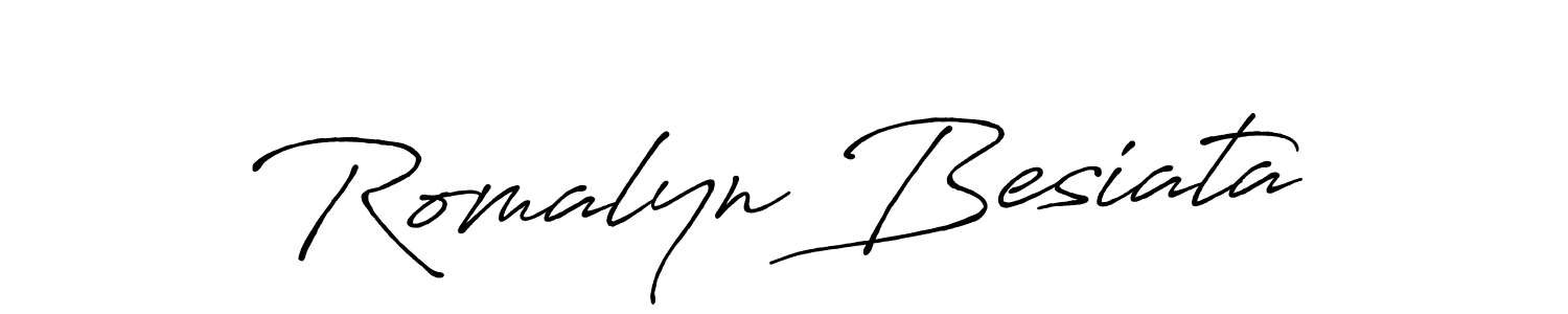 You should practise on your own different ways (Antro_Vectra_Bolder) to write your name (Romalyn Besiata) in signature. don't let someone else do it for you. Romalyn Besiata signature style 7 images and pictures png