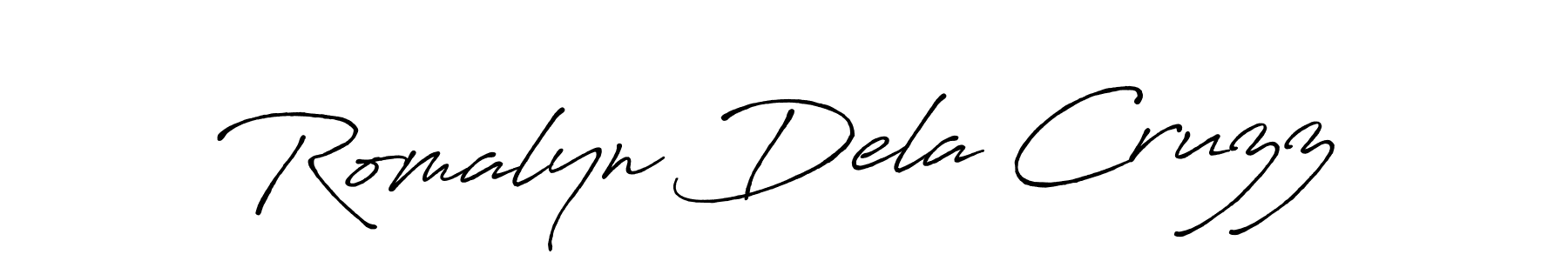 Create a beautiful signature design for name Romalyn Dela Cruzz. With this signature (Antro_Vectra_Bolder) fonts, you can make a handwritten signature for free. Romalyn Dela Cruzz signature style 7 images and pictures png