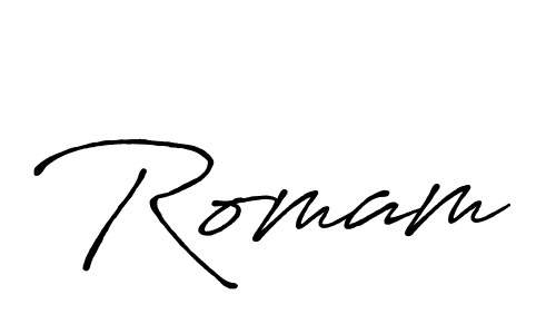 if you are searching for the best signature style for your name Romam. so please give up your signature search. here we have designed multiple signature styles  using Antro_Vectra_Bolder. Romam signature style 7 images and pictures png