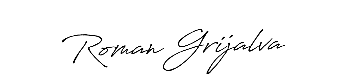 Create a beautiful signature design for name Roman Grijalva. With this signature (Antro_Vectra_Bolder) fonts, you can make a handwritten signature for free. Roman Grijalva signature style 7 images and pictures png