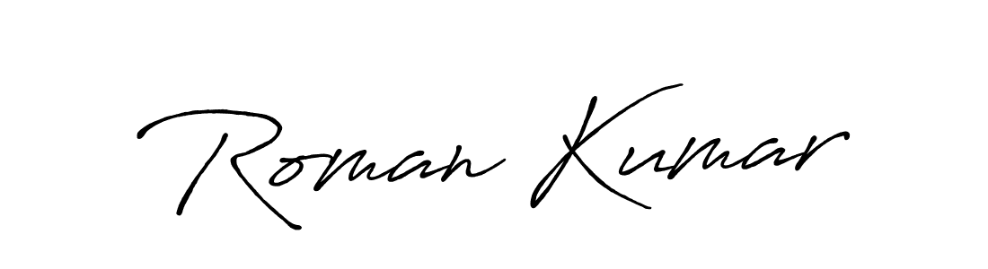 Make a beautiful signature design for name Roman Kumar. With this signature (Antro_Vectra_Bolder) style, you can create a handwritten signature for free. Roman Kumar signature style 7 images and pictures png