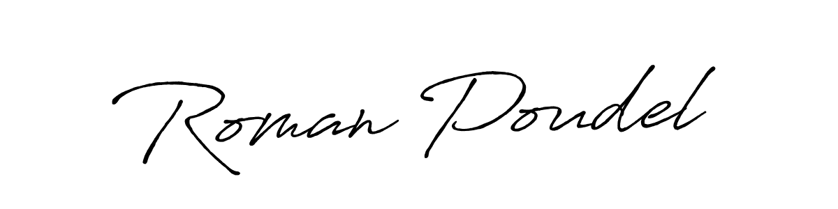 How to make Roman Poudel signature? Antro_Vectra_Bolder is a professional autograph style. Create handwritten signature for Roman Poudel name. Roman Poudel signature style 7 images and pictures png