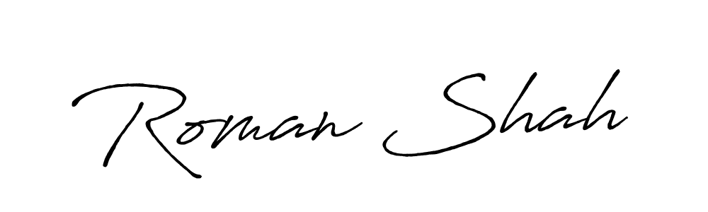 How to make Roman Shah name signature. Use Antro_Vectra_Bolder style for creating short signs online. This is the latest handwritten sign. Roman Shah signature style 7 images and pictures png