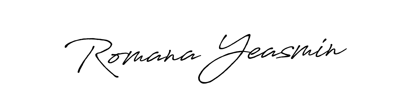 Use a signature maker to create a handwritten signature online. With this signature software, you can design (Antro_Vectra_Bolder) your own signature for name Romana Yeasmin. Romana Yeasmin signature style 7 images and pictures png