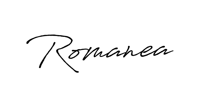 Romanea stylish signature style. Best Handwritten Sign (Antro_Vectra_Bolder) for my name. Handwritten Signature Collection Ideas for my name Romanea. Romanea signature style 7 images and pictures png