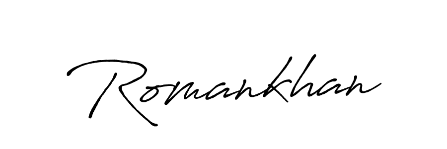 Design your own signature with our free online signature maker. With this signature software, you can create a handwritten (Antro_Vectra_Bolder) signature for name Romankhan. Romankhan signature style 7 images and pictures png