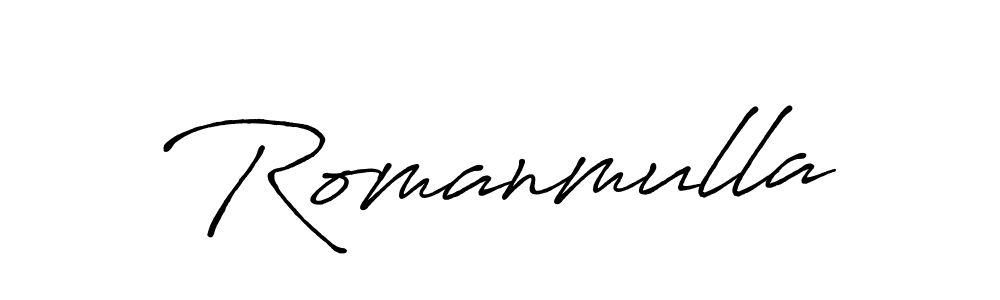 Romanmulla stylish signature style. Best Handwritten Sign (Antro_Vectra_Bolder) for my name. Handwritten Signature Collection Ideas for my name Romanmulla. Romanmulla signature style 7 images and pictures png
