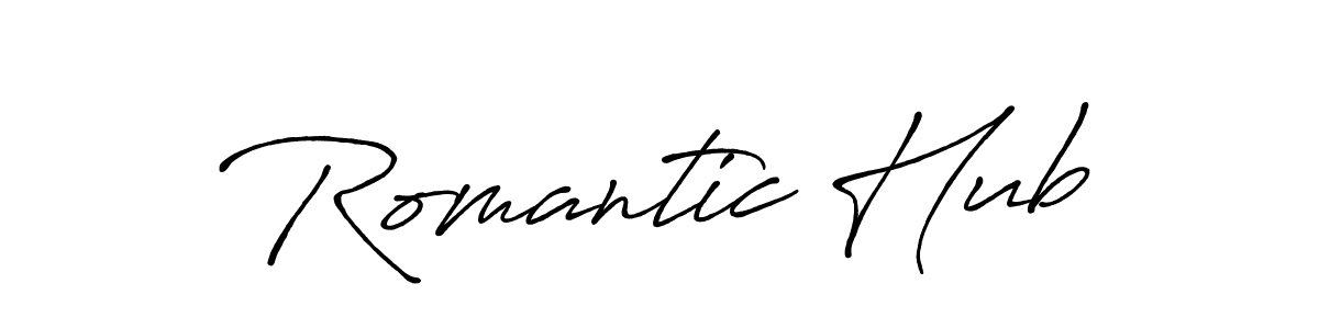 How to make Romantic Hub name signature. Use Antro_Vectra_Bolder style for creating short signs online. This is the latest handwritten sign. Romantic Hub signature style 7 images and pictures png