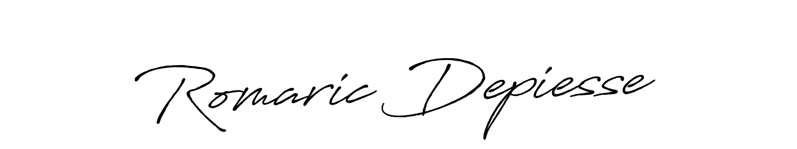 Create a beautiful signature design for name Romaric Depiesse. With this signature (Antro_Vectra_Bolder) fonts, you can make a handwritten signature for free. Romaric Depiesse signature style 7 images and pictures png