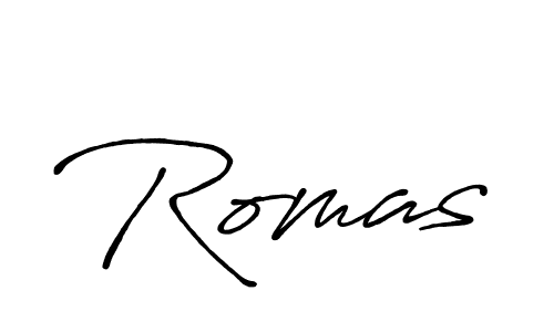 Romas stylish signature style. Best Handwritten Sign (Antro_Vectra_Bolder) for my name. Handwritten Signature Collection Ideas for my name Romas. Romas signature style 7 images and pictures png