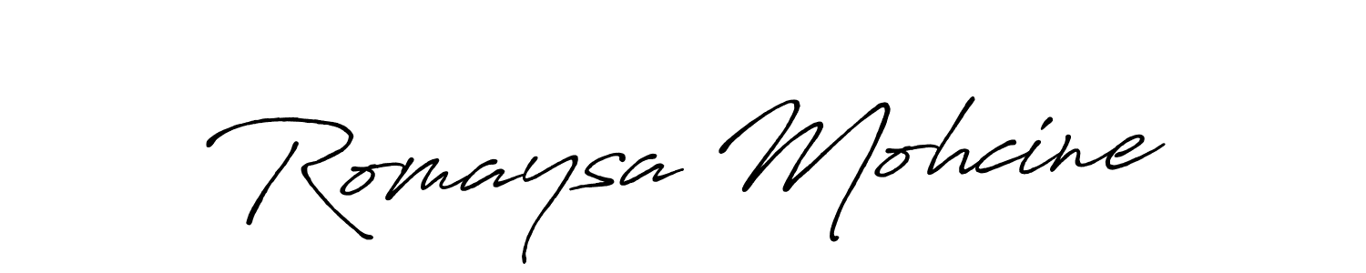 It looks lik you need a new signature style for name Romaysa Mohcine. Design unique handwritten (Antro_Vectra_Bolder) signature with our free signature maker in just a few clicks. Romaysa Mohcine signature style 7 images and pictures png