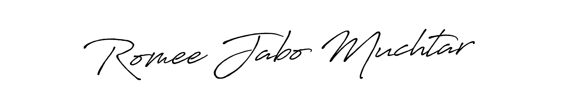 Also we have Romee Jabo Muchtar name is the best signature style. Create professional handwritten signature collection using Antro_Vectra_Bolder autograph style. Romee Jabo Muchtar signature style 7 images and pictures png