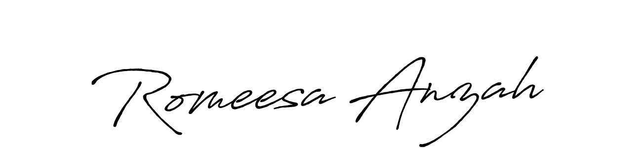 You should practise on your own different ways (Antro_Vectra_Bolder) to write your name (Romeesa Anzah) in signature. don't let someone else do it for you. Romeesa Anzah signature style 7 images and pictures png