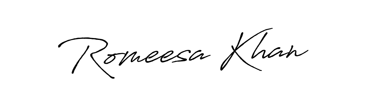 Make a beautiful signature design for name Romeesa Khan. Use this online signature maker to create a handwritten signature for free. Romeesa Khan signature style 7 images and pictures png