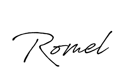 if you are searching for the best signature style for your name Romel. so please give up your signature search. here we have designed multiple signature styles  using Antro_Vectra_Bolder. Romel signature style 7 images and pictures png