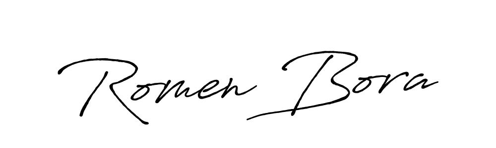 Design your own signature with our free online signature maker. With this signature software, you can create a handwritten (Antro_Vectra_Bolder) signature for name Romen Bora. Romen Bora signature style 7 images and pictures png