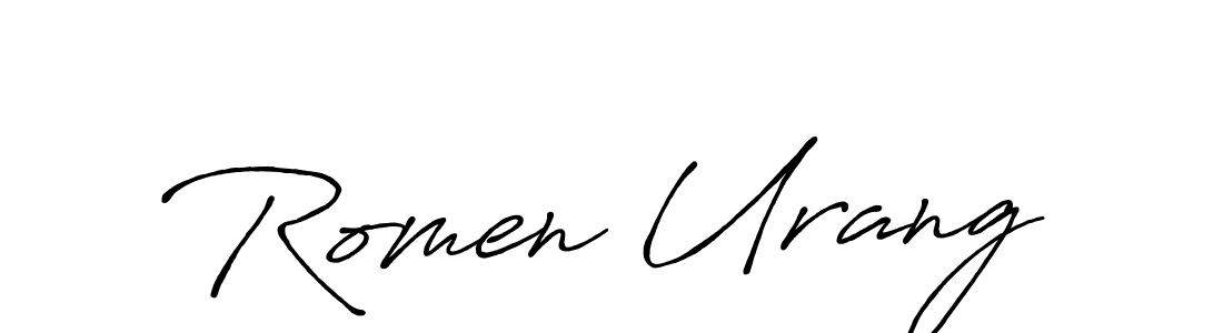 Design your own signature with our free online signature maker. With this signature software, you can create a handwritten (Antro_Vectra_Bolder) signature for name Romen Urang. Romen Urang signature style 7 images and pictures png