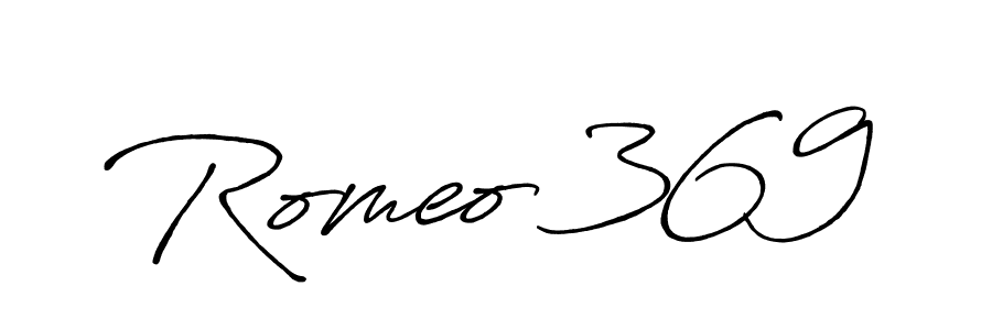 How to make Romeo 369 name signature. Use Antro_Vectra_Bolder style for creating short signs online. This is the latest handwritten sign. Romeo 369 signature style 7 images and pictures png