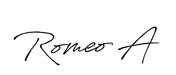 How to make Romeo A signature? Antro_Vectra_Bolder is a professional autograph style. Create handwritten signature for Romeo A name. Romeo A signature style 7 images and pictures png