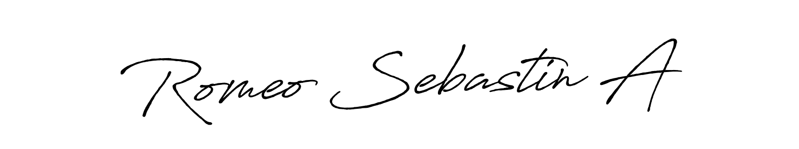 Also You can easily find your signature by using the search form. We will create Romeo Sebastin A name handwritten signature images for you free of cost using Antro_Vectra_Bolder sign style. Romeo Sebastin A signature style 7 images and pictures png