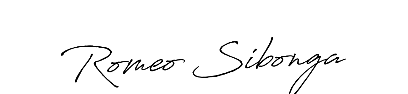 Make a beautiful signature design for name Romeo Sibonga. With this signature (Antro_Vectra_Bolder) style, you can create a handwritten signature for free. Romeo Sibonga signature style 7 images and pictures png