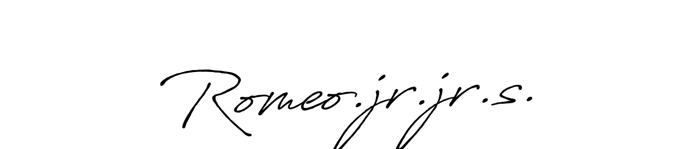 Make a beautiful signature design for name Romeo.jr.jr.s.. With this signature (Antro_Vectra_Bolder) style, you can create a handwritten signature for free. Romeo.jr.jr.s. signature style 7 images and pictures png