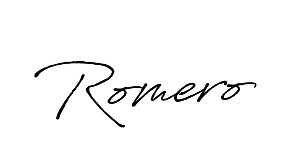 How to make Romero name signature. Use Antro_Vectra_Bolder style for creating short signs online. This is the latest handwritten sign. Romero signature style 7 images and pictures png