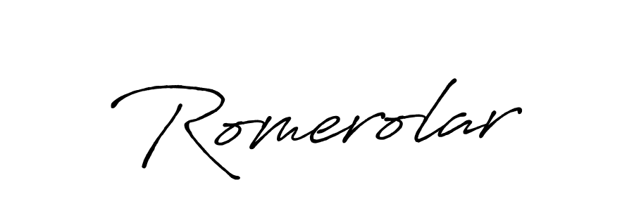 How to make Romerolar signature? Antro_Vectra_Bolder is a professional autograph style. Create handwritten signature for Romerolar name. Romerolar signature style 7 images and pictures png