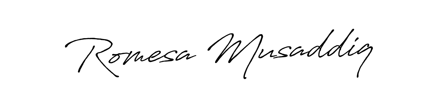 Also we have Romesa Musaddiq name is the best signature style. Create professional handwritten signature collection using Antro_Vectra_Bolder autograph style. Romesa Musaddiq signature style 7 images and pictures png