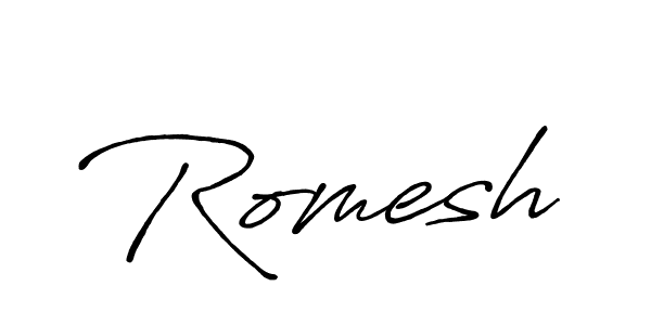 Create a beautiful signature design for name Romesh. With this signature (Antro_Vectra_Bolder) fonts, you can make a handwritten signature for free. Romesh signature style 7 images and pictures png