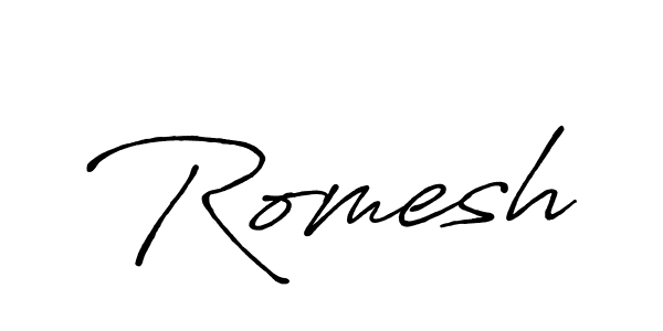 Create a beautiful signature design for name Romesh. With this signature (Antro_Vectra_Bolder) fonts, you can make a handwritten signature for free. Romesh signature style 7 images and pictures png