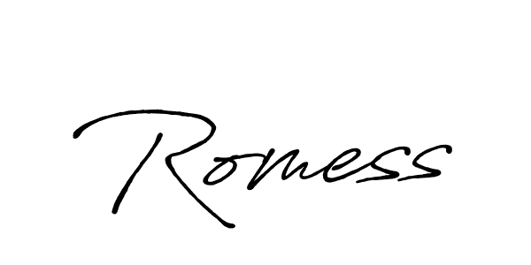 Antro_Vectra_Bolder is a professional signature style that is perfect for those who want to add a touch of class to their signature. It is also a great choice for those who want to make their signature more unique. Get Romess name to fancy signature for free. Romess signature style 7 images and pictures png
