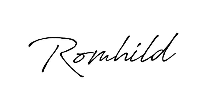 Also we have Romhild name is the best signature style. Create professional handwritten signature collection using Antro_Vectra_Bolder autograph style. Romhild signature style 7 images and pictures png