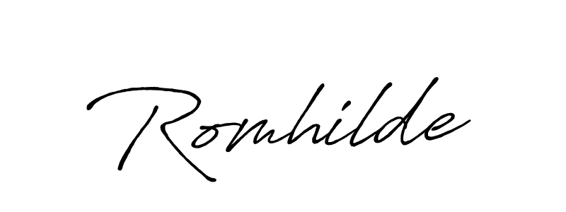 Make a beautiful signature design for name Romhilde. Use this online signature maker to create a handwritten signature for free. Romhilde signature style 7 images and pictures png