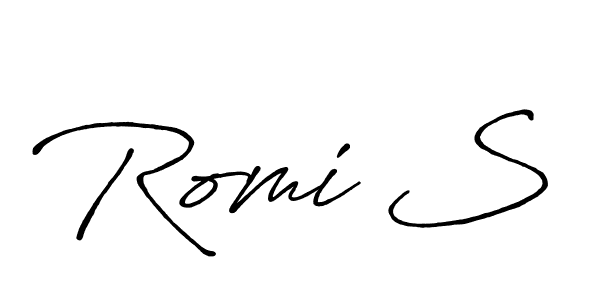 Antro_Vectra_Bolder is a professional signature style that is perfect for those who want to add a touch of class to their signature. It is also a great choice for those who want to make their signature more unique. Get Romi S name to fancy signature for free. Romi S signature style 7 images and pictures png