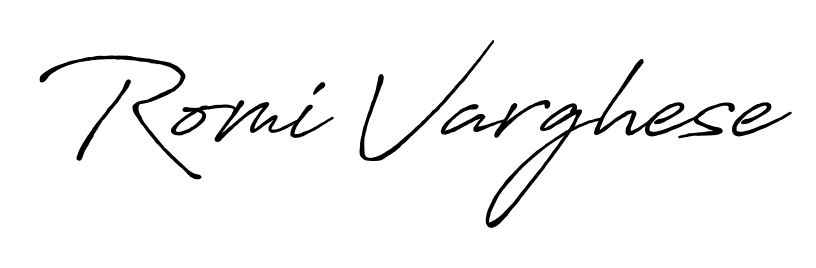 The Antro_Vectra_Bolder lettering style adds unique flourish to name Romi Varghese. Stand out with a custom digital autograph made in seconds. Romi Varghese signature style 7 images and pictures png