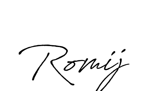 Also You can easily find your signature by using the search form. We will create Romij name handwritten signature images for you free of cost using Antro_Vectra_Bolder sign style. Romij signature style 7 images and pictures png